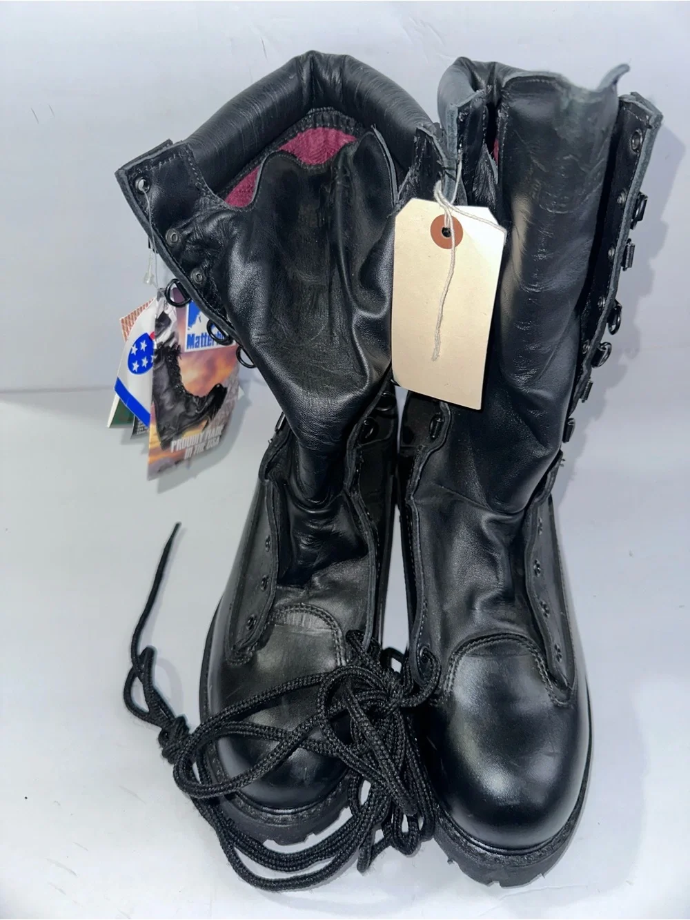 NWT Matterhorn Boots Vintage Size 9.5 M Vibram Gore Tex 3M Black Leather